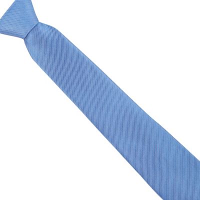 Blue wide ribbed silk tie
